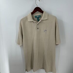Big Dogs Short Sleeve Classic Outdoor Casualwear Golf Polo Shirt Beige Size M